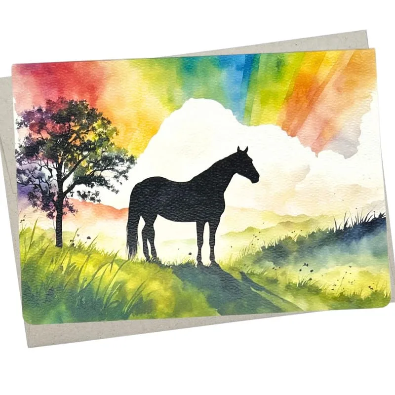 Horse Lover Loss Card: A Quiet Tribute in Watercolor