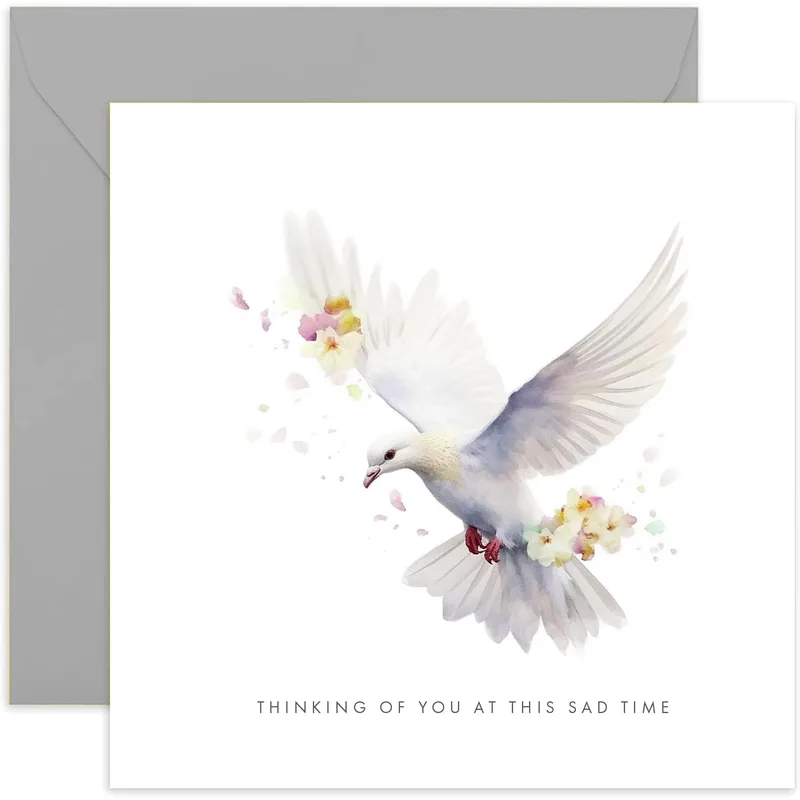 White Watercolor Dove Card for a Hard Time