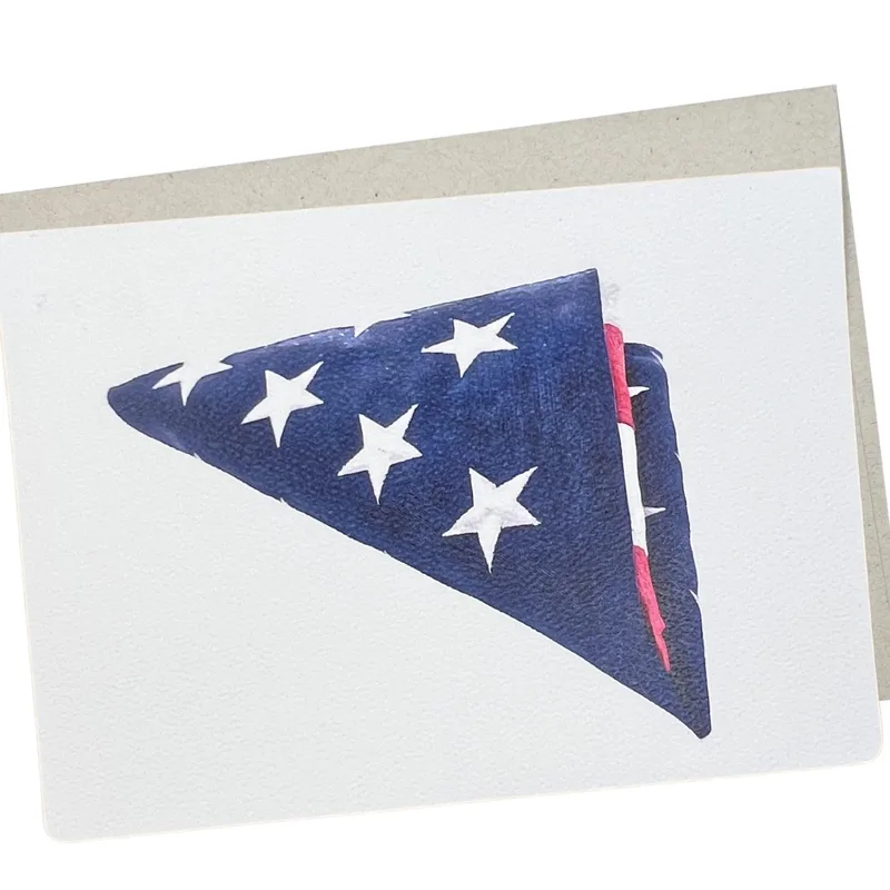 Folded Flag Card for Sympathy and Remembrance
