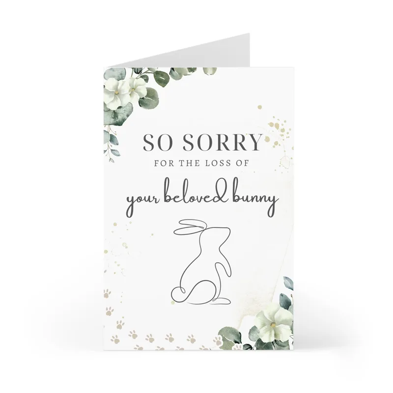 Bunny Sympathy Card: a gentle note for a lost rabbit