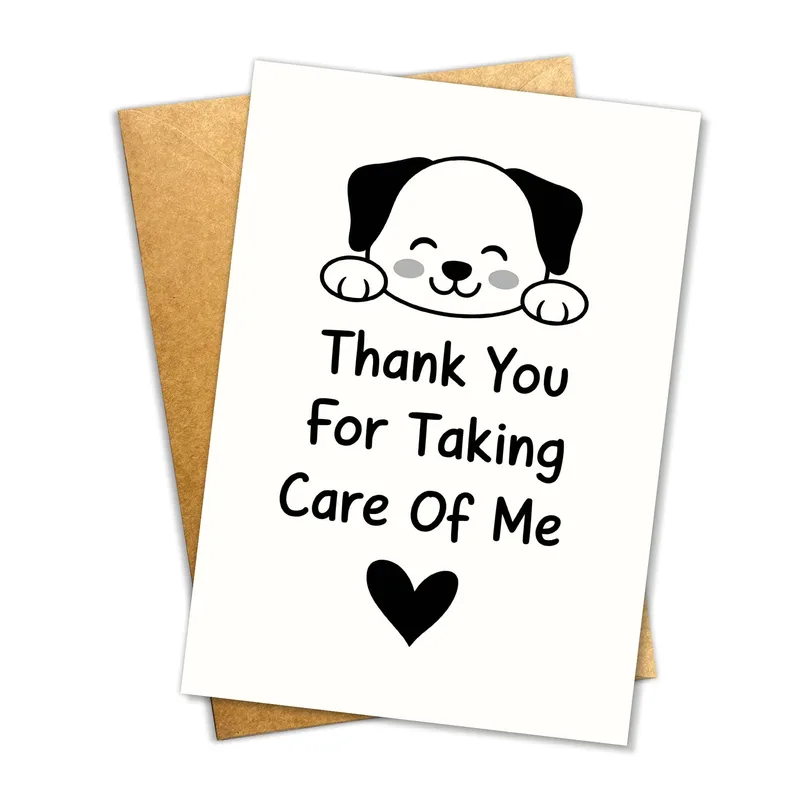 Thank You Dog Sitter Card with a Smiling Puppy