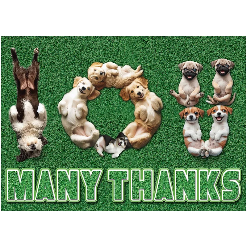 Puppies Thank You Card: I O U Many Thanks