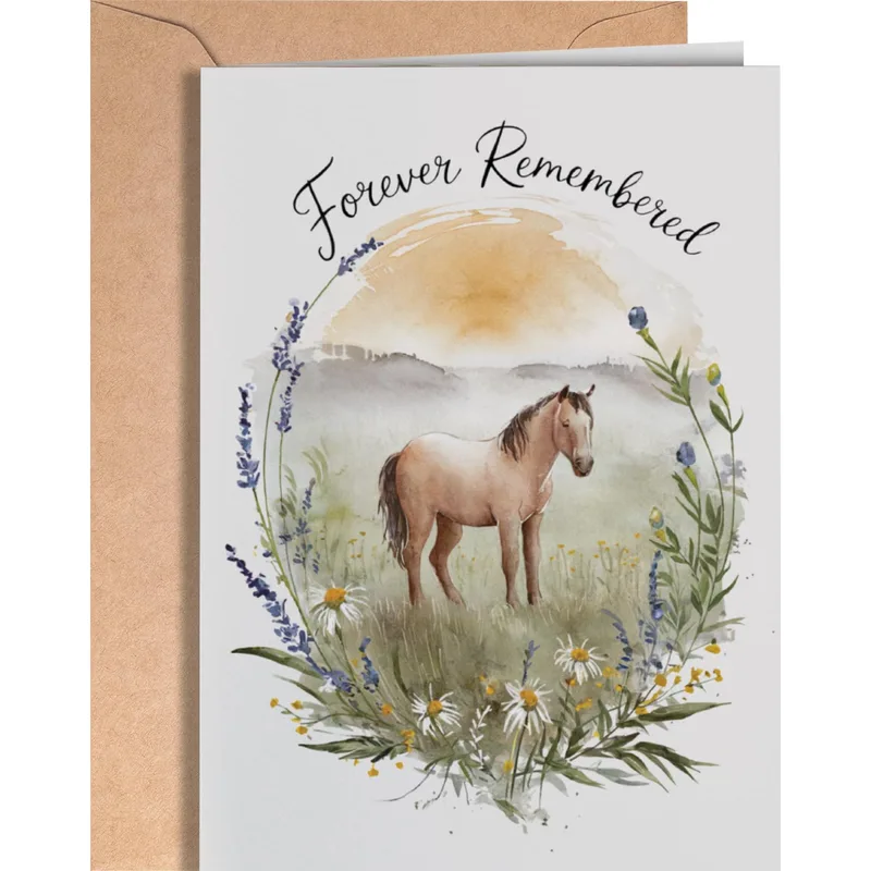Remembering My Horse Card: Forever Remembered Sympathy Card