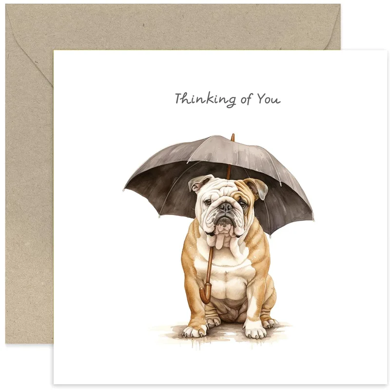 Bulldog Thinking of You Card for a Friend in Need