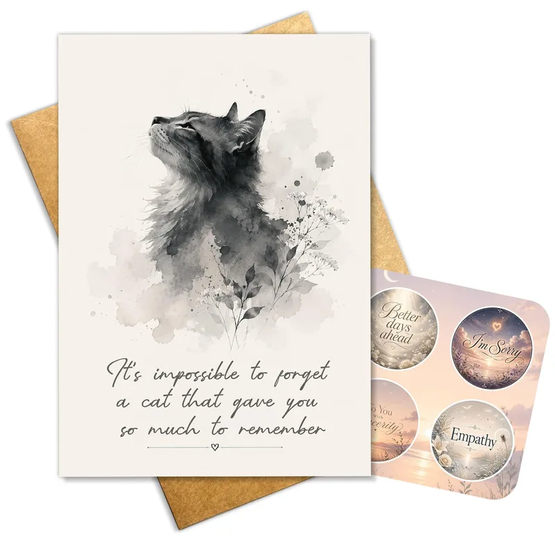 Remembering My Cat Card for Pet Loss and Grief