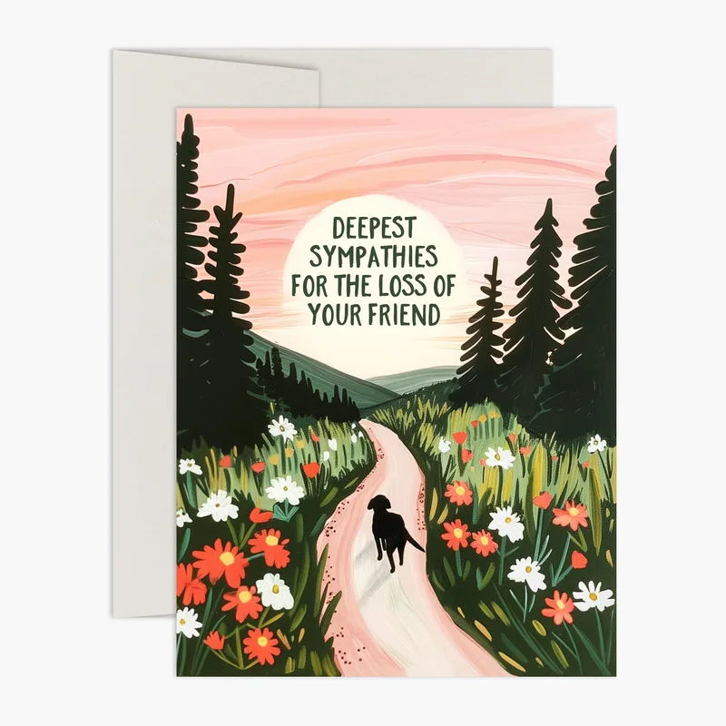 Sympathy for Loss of Dog Card: A Quiet Trail at Dusk