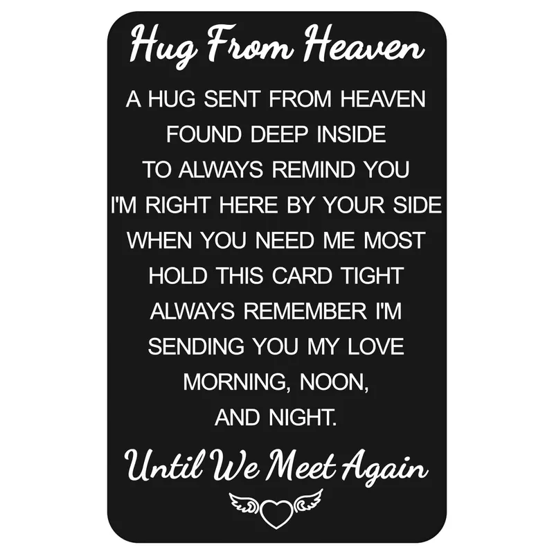 Memorial Keepsake Card: Hug From Heaven Message