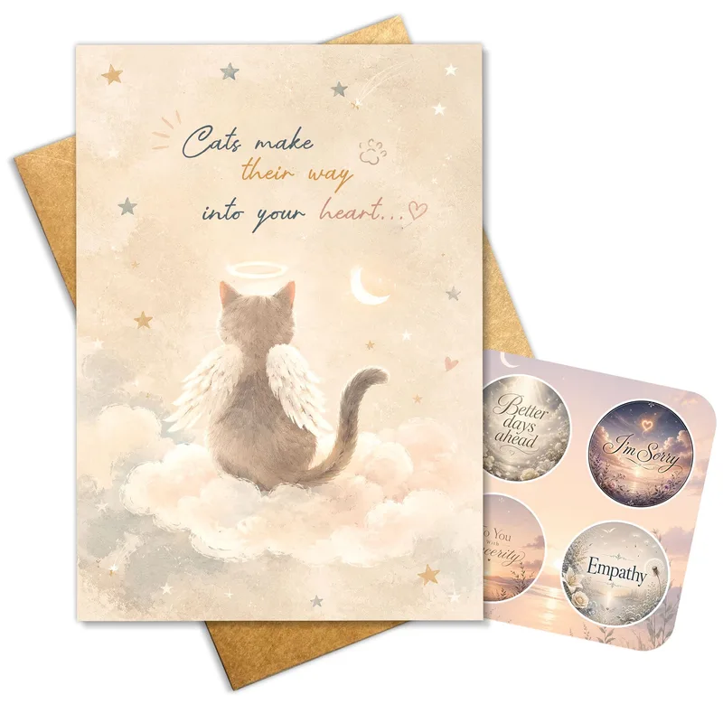 Angel Cat Card: A Gentle Way to Say Goodbye to a Feline Friend