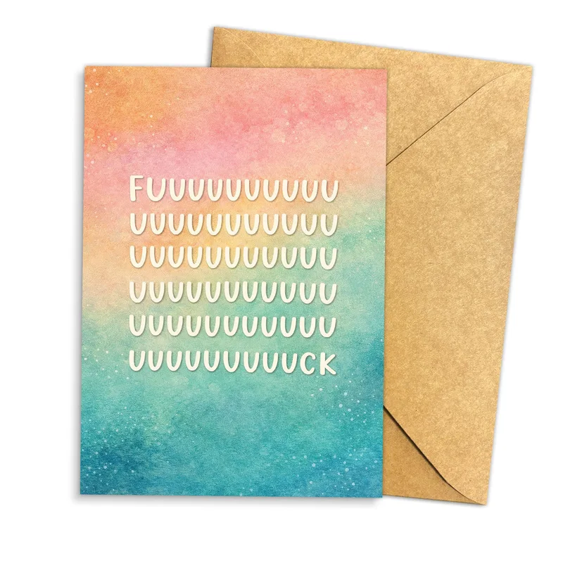 Feeling Down Card: A Rainbow Sympathy Card That Swears Along
