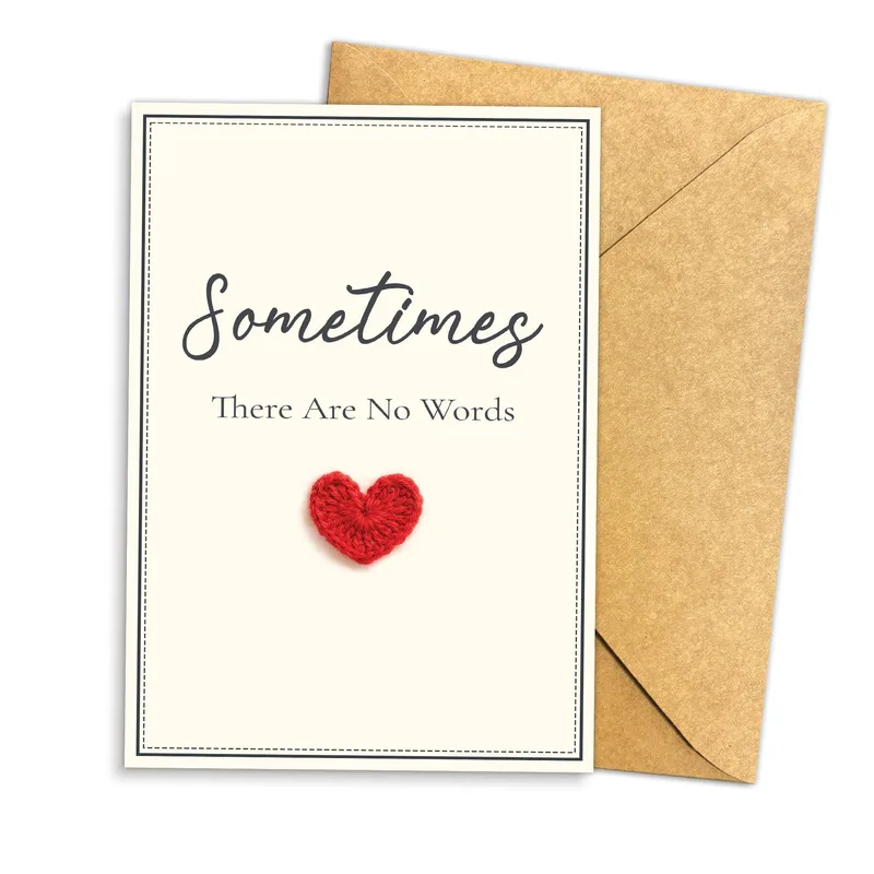 Crochet Heart Sympathy Card for Silent Grief