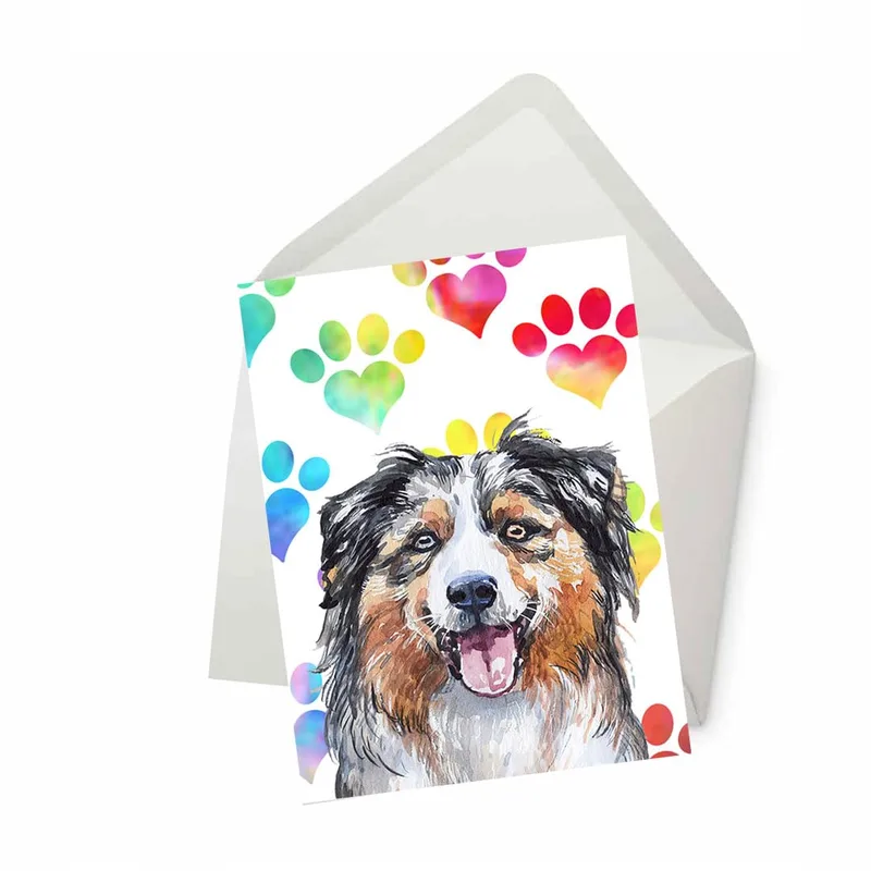 Australian Shepherd Dog Card for Pet Lovers and Loss