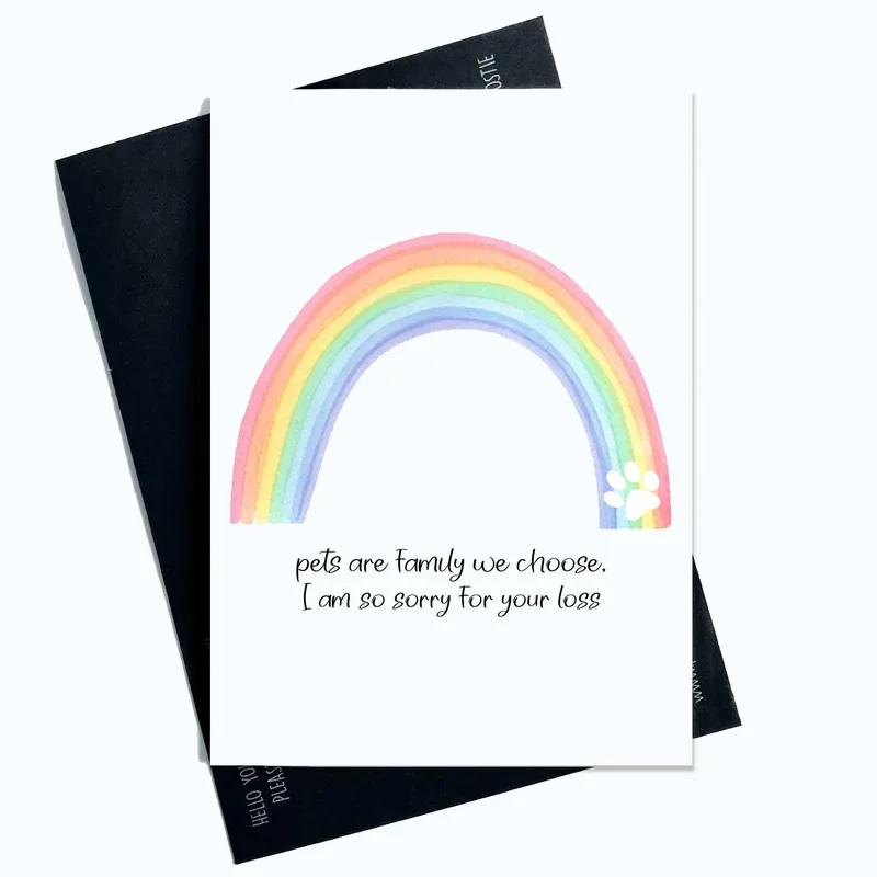 Pet Family Sympathy Card: a rainbow for a loss