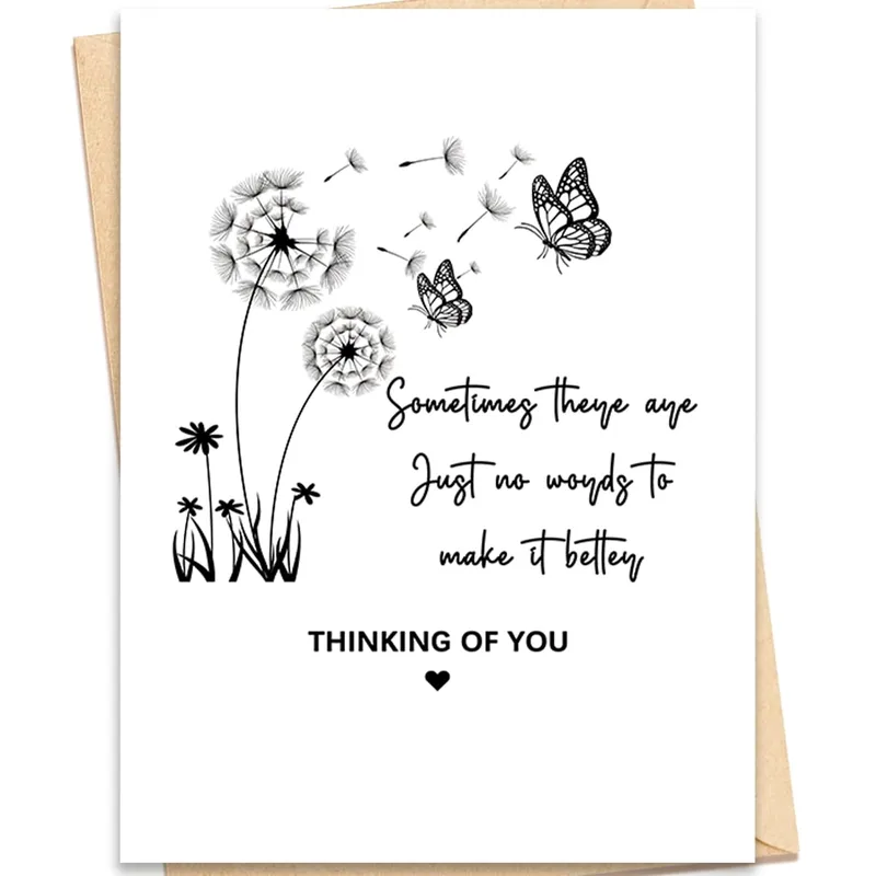 Sympathy Dandelion Butterfly Card: Words That Stay Quiet