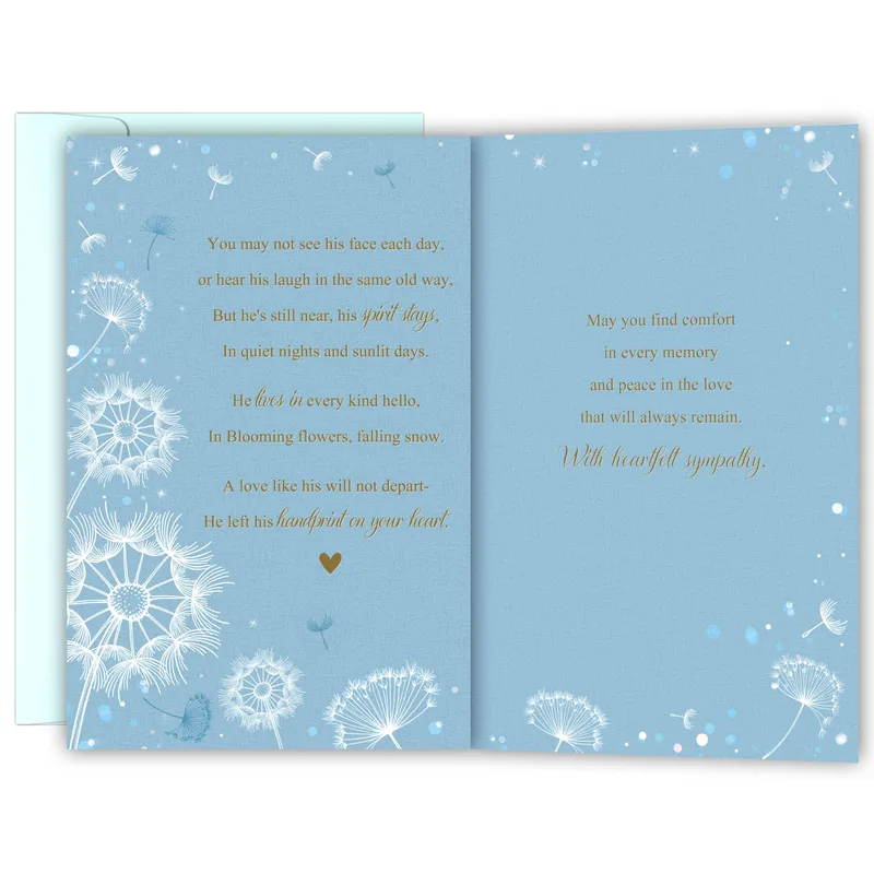 Handprint on Your Heart Card for Loss and Remembrance