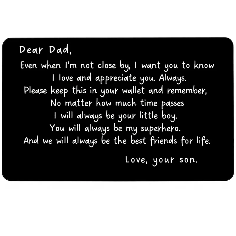 Dad Wallet Card: a note he will carry everywhere