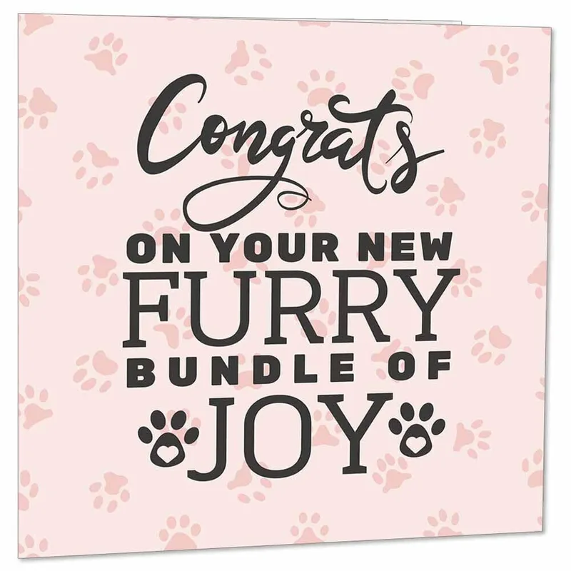 New Pet Congrats Card: Furry Bundle of Joy Design