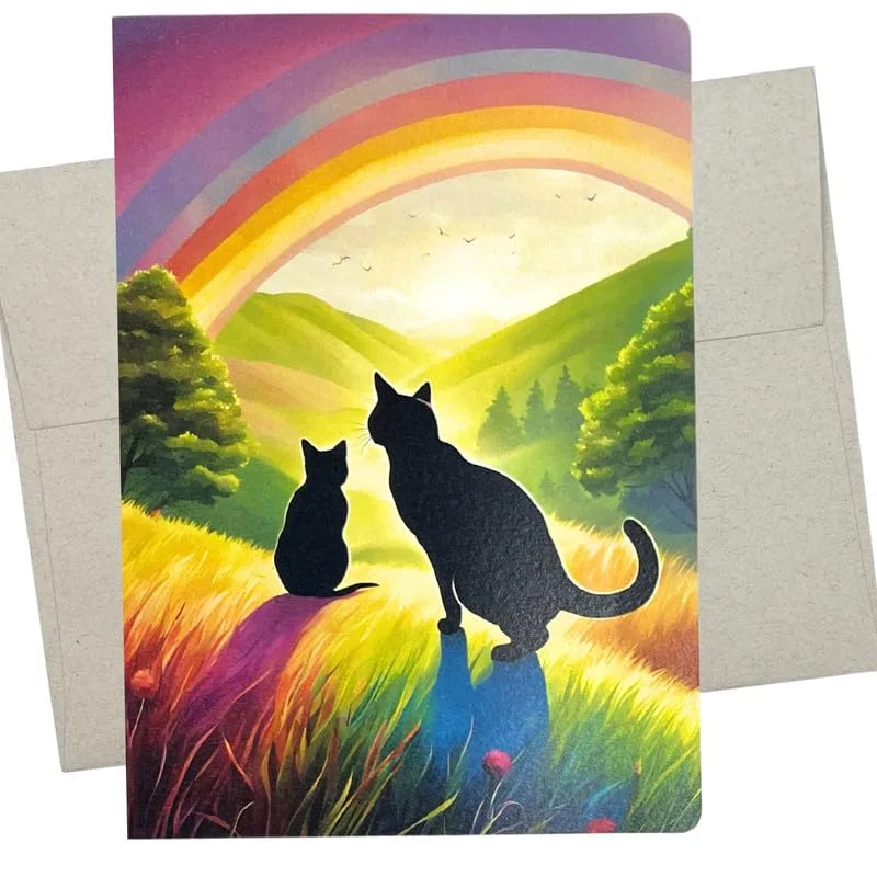 Rainbow Bridge Cat Card for Grieving Cat Lovers