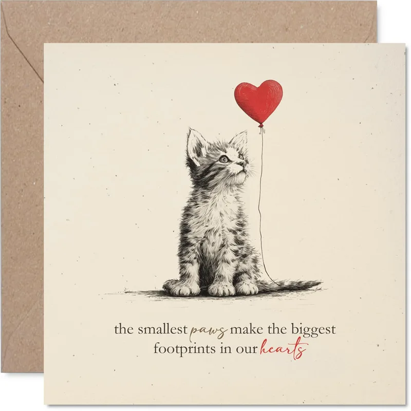 Kitten Loss Card: A Tender Sketch for Grieving Hearts