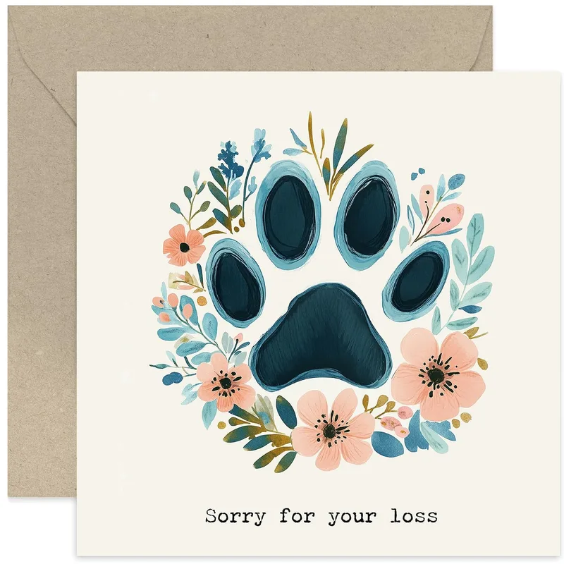 Dog Paw Sympathy Card: a gentle note for loss