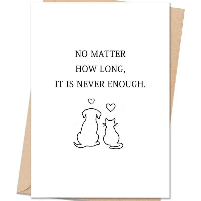 Dog and Cat Sympathy Card: a quiet line for loss