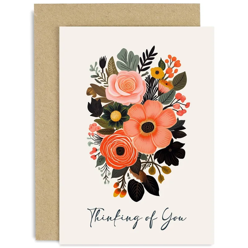 Floral Bouquet Illustration Card for Thinking of You Moments