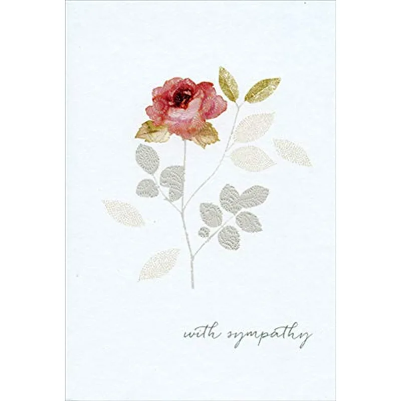 Pink Rose Sympathy Card for Someone Grieving