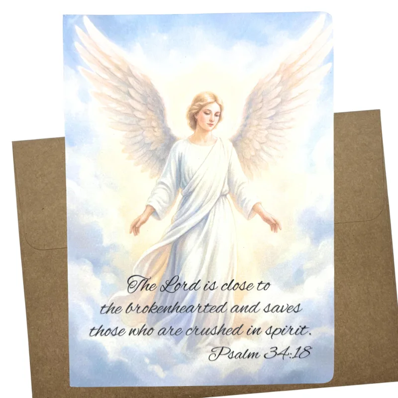 Sympathy Angel Card with a Psalm for Loss