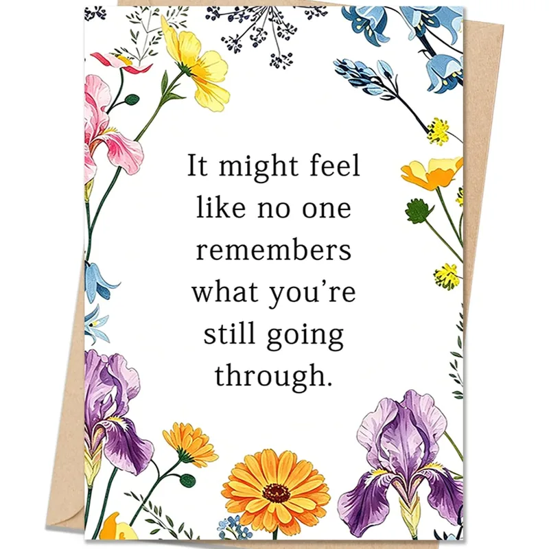 Support Through Hard Times Card with Purple Irises