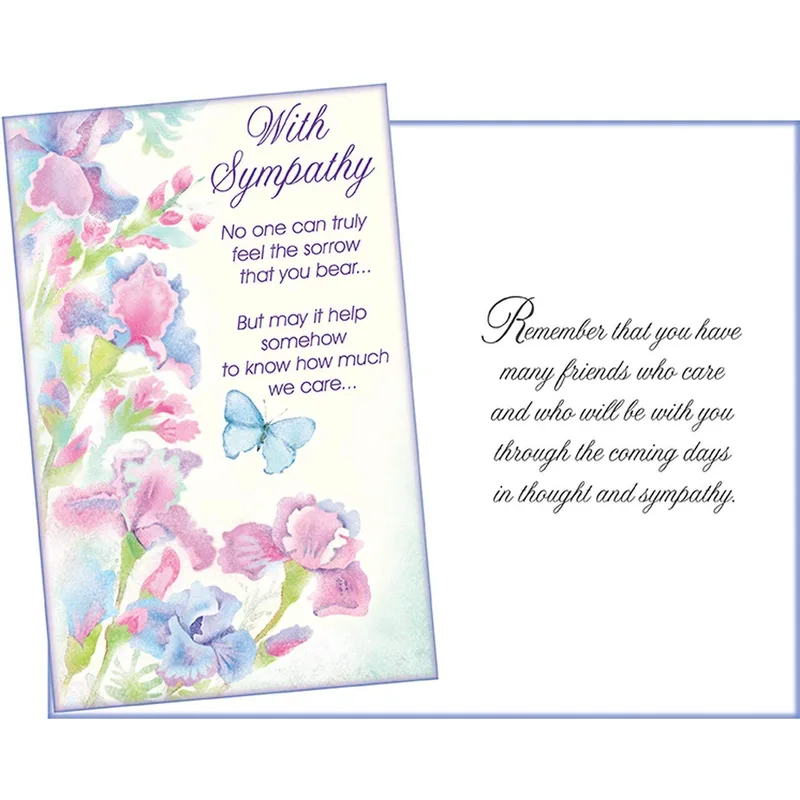 With Sympathy No one Card: Pink Irises for Hard Days