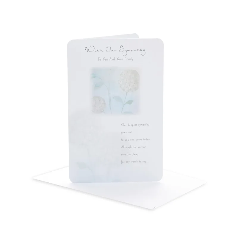 With Our Sympathy Card: White Hydrangeas for Hard Days