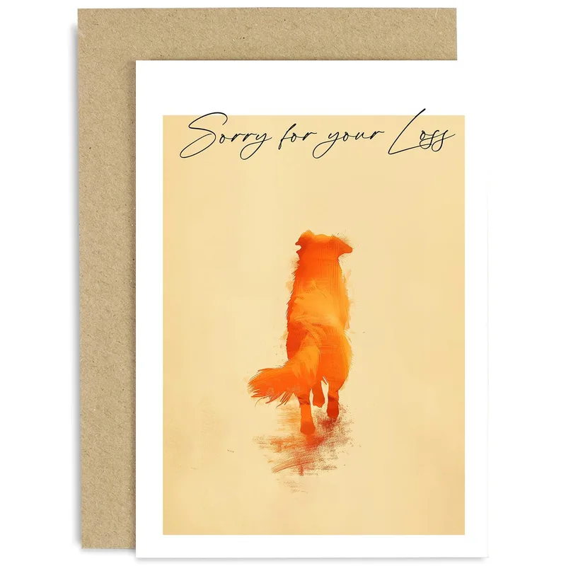 Orange Watercolor Dog Card for a Loss of a Pet