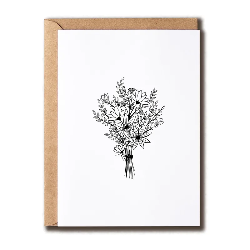 Flower Bouquet Card for Sympathy and Quiet Support