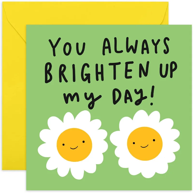 Brighten My Day Card with Two Smiling Daisies