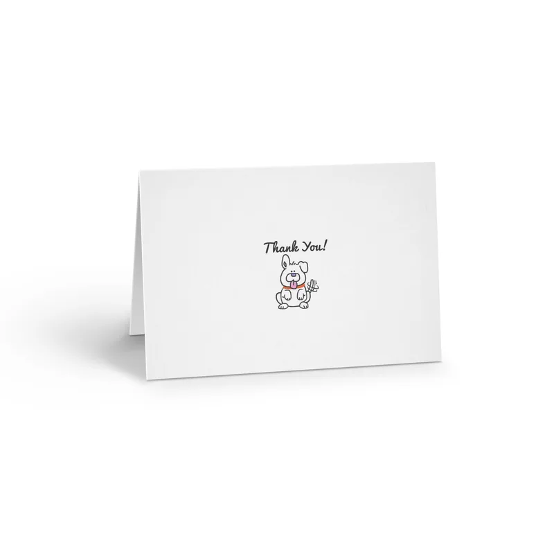 Puppy Thank You Card with a Cheerful Cartoon Dog