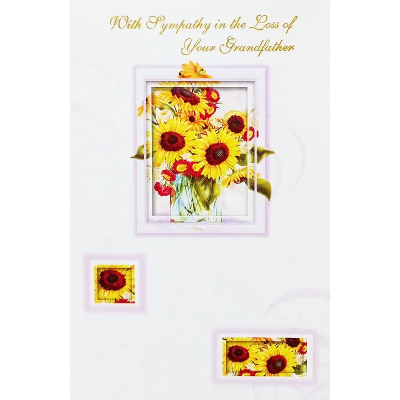 Sympathy Loss of Grandfather Card with Sunflowers