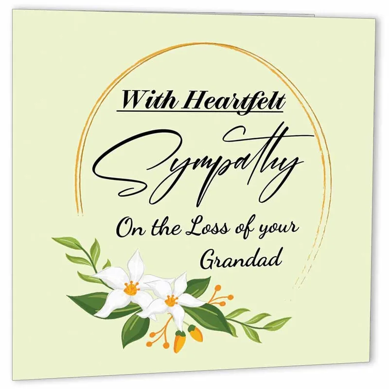 Sympathy Loss Grandad Card: Gentle Words for Grief