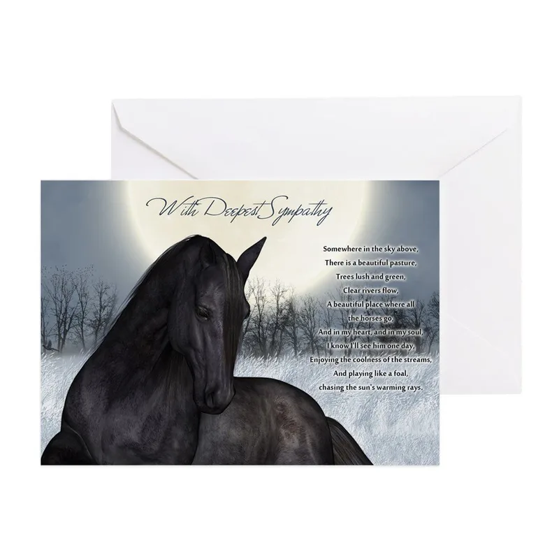 Black Horse Sympathy Card for Grieving Friends