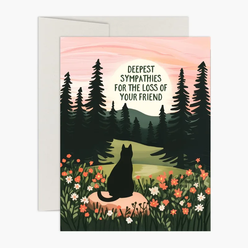 Sympathy for Loss of Cat Card: A Quiet Forest Sunset