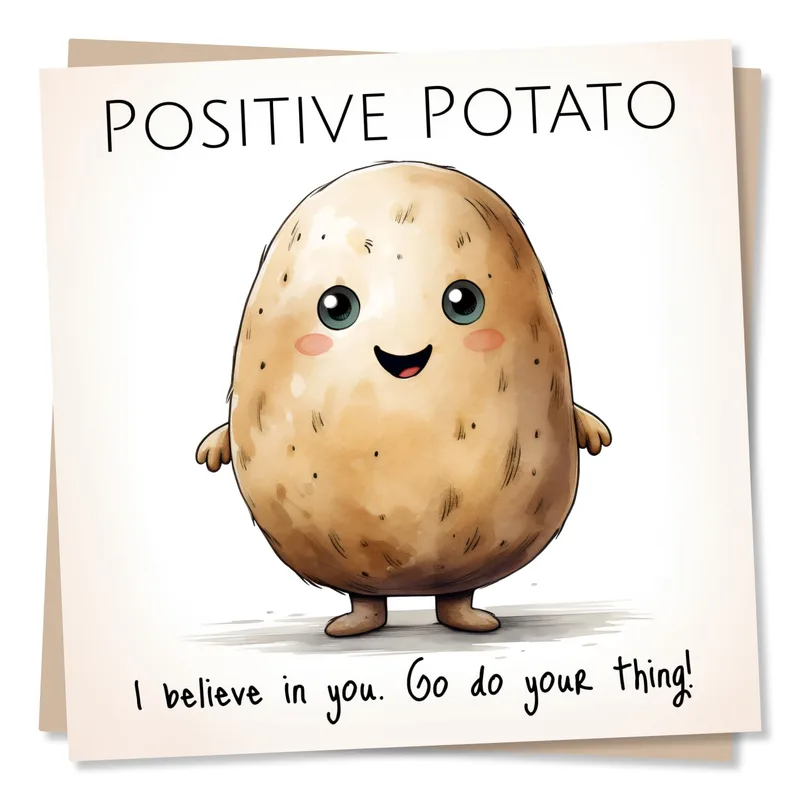 Encouraging Potato Card: A Cheer for Your Big Moment