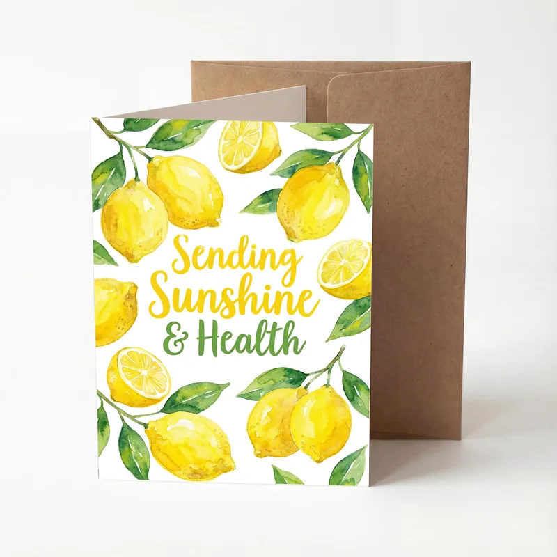 Lemon Get Well Card with Sunshine and Health