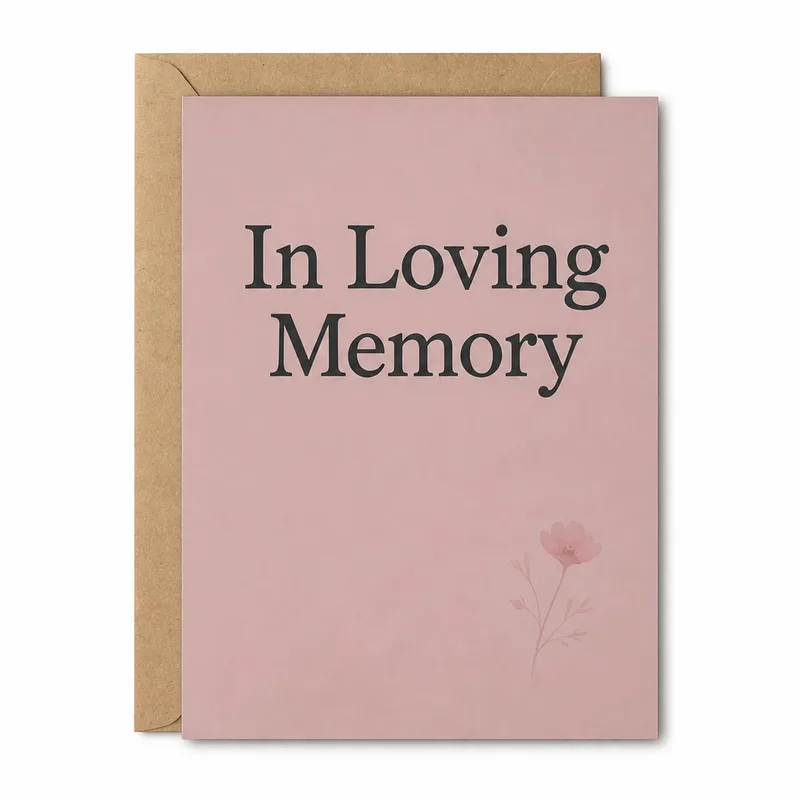 Dusty Rose Floral Minimal Card: In Loving Memory