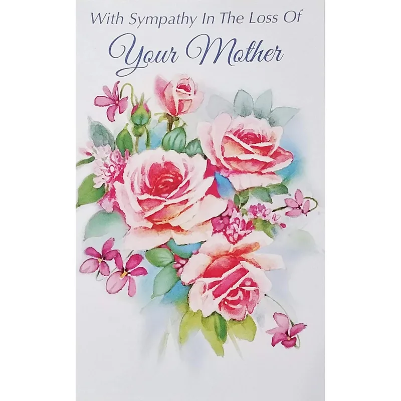 Pink Roses Sympathy Card for Losing Your Mother