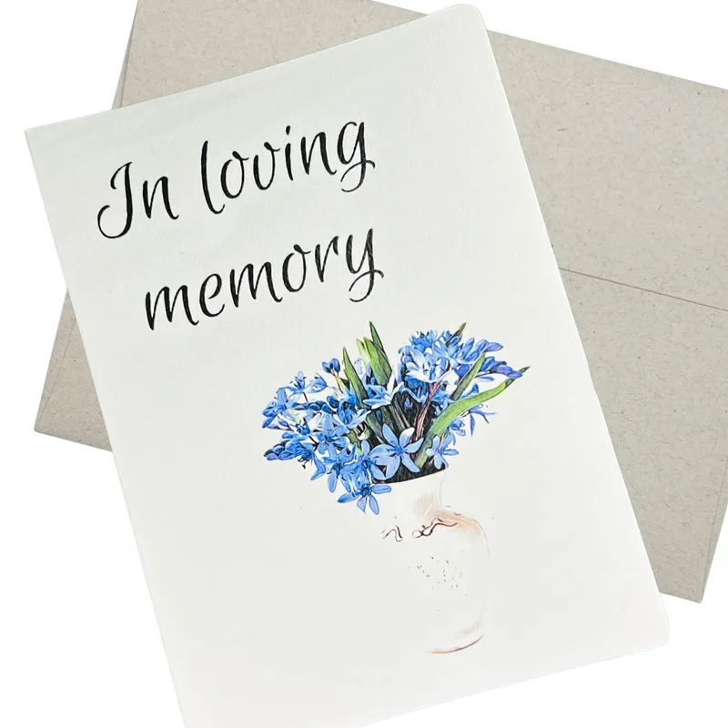 Sympathy Blue Floral Card for Remembering Someone