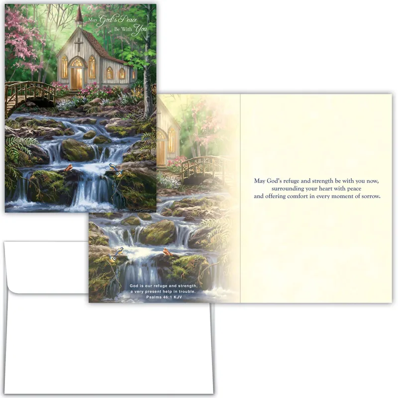 Peaceful Church Sympathy Card: May God’s Peace Be With You