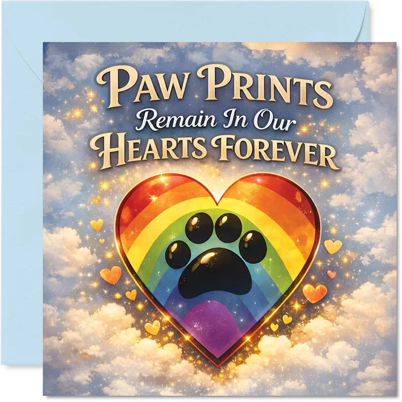 Paw Prints Remain Card for Grieving Pet Owners