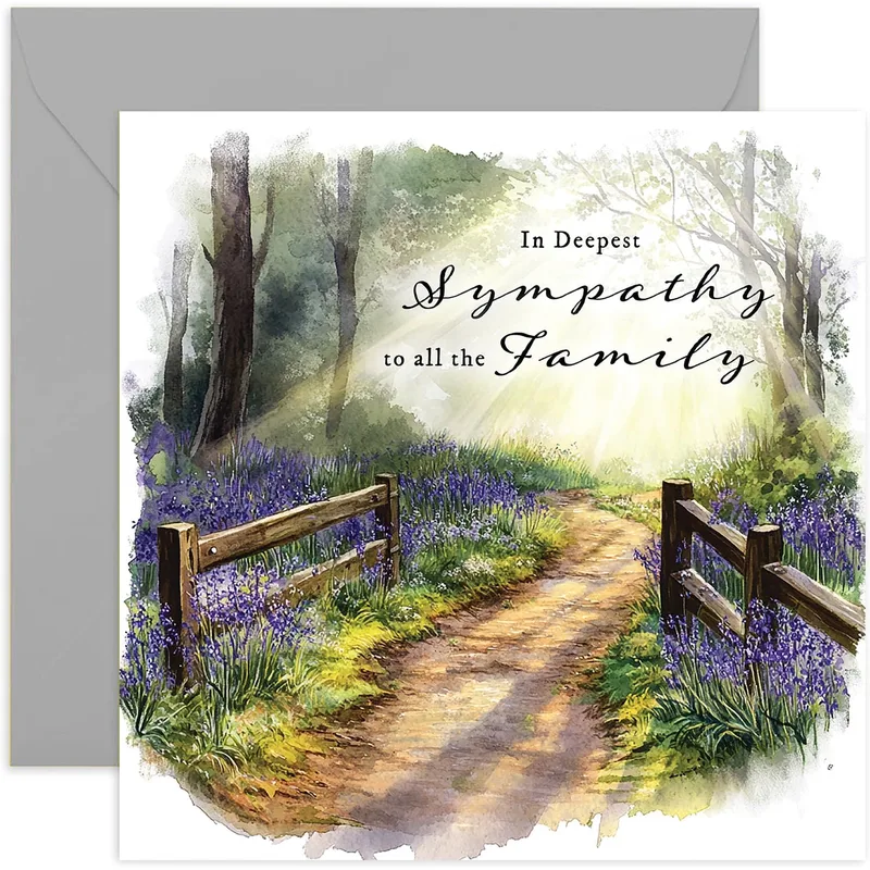 Bluebell Woodland Sympathy Card for Grieving Families
