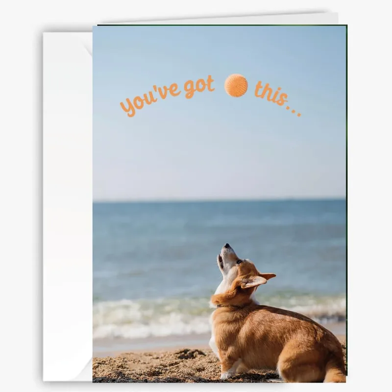 Corgi Dog Card: a cheerful pep talk for a big day