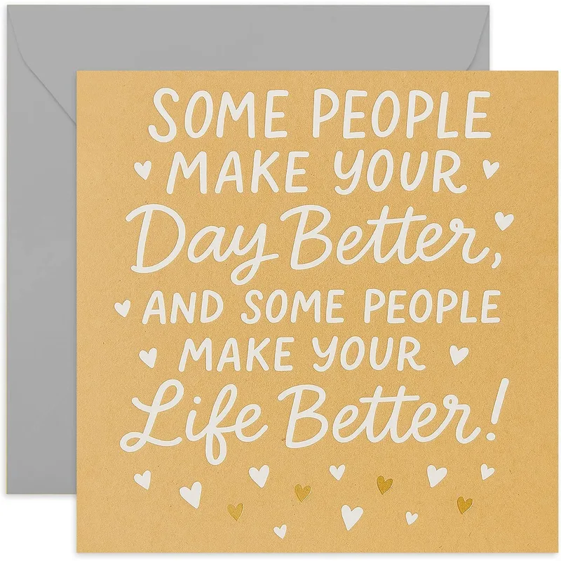 Mustard Yellow Hearts Script Card for the People Who Matter