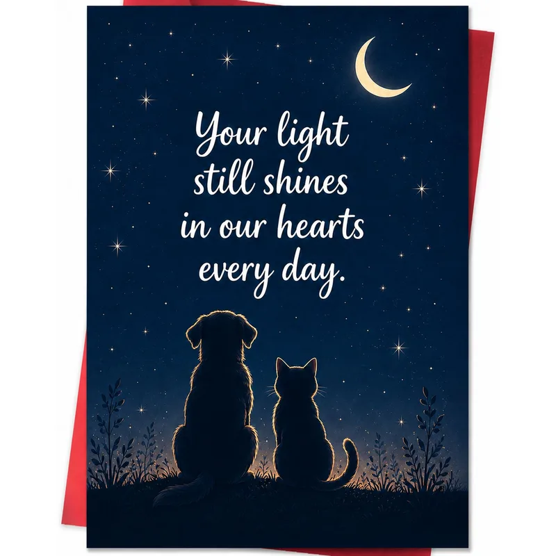 Your Light Still Shines Card for a Lost Dog or Cat