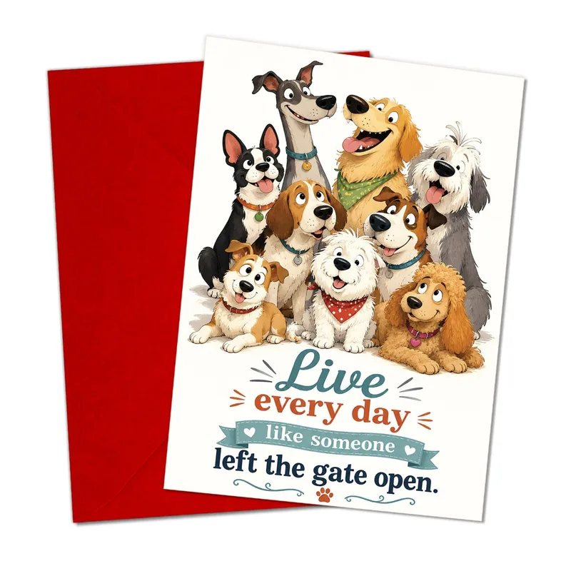 Happy Dogs Card: A Funny Thank You Card for Dog Lovers